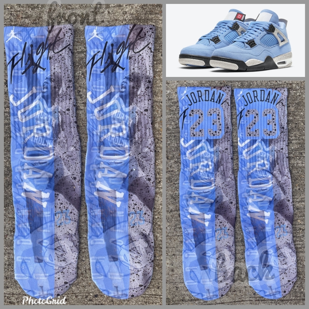 University blue 4s socks